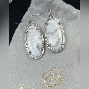 Kendra Scott Elle Silver Drop Earrings in White Rhodium Over Brass